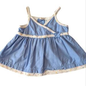 Infant Girls Blue & Floral Print Summer Sun Dress Size‎ 18 Months